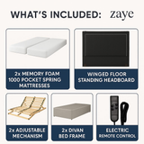 EaseMotion HealthPlus Electric Adjustable Bed Set Memory Gel 1000 Mattress