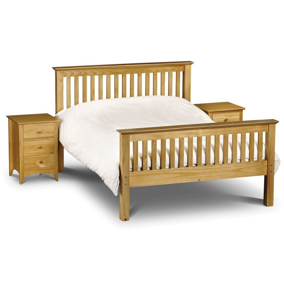 Barcelona Bed - High Foot End Pine (Double/4'6")