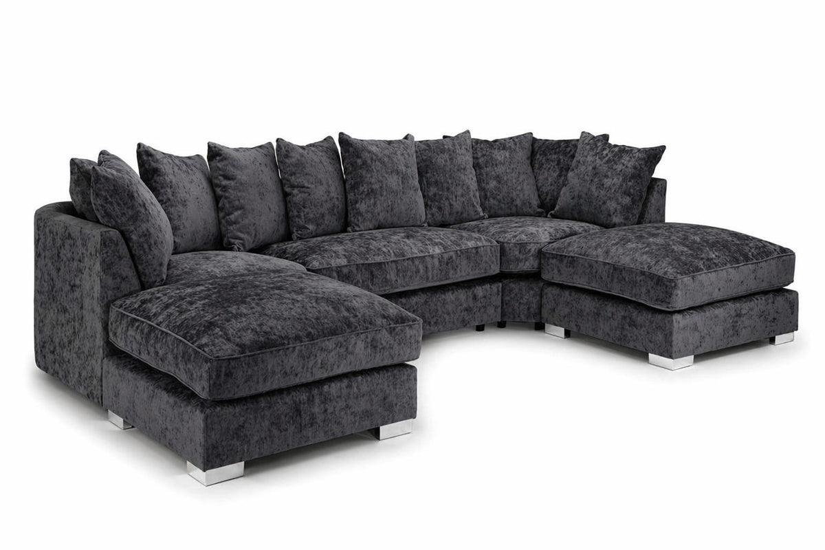 Bishop U Shape Truffle Fabric Sofa