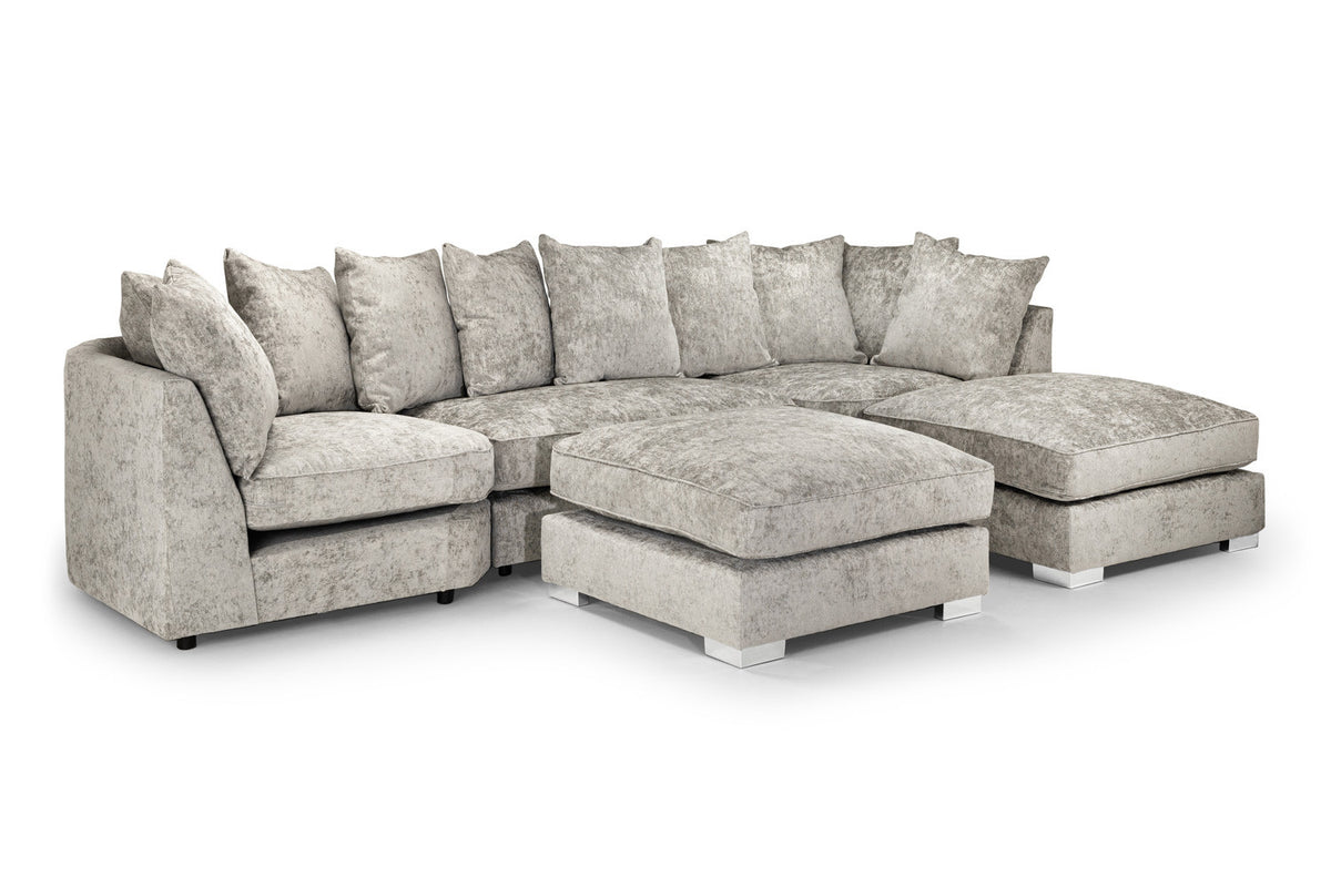 Bishop U Shape Truffle Fabric Sofa