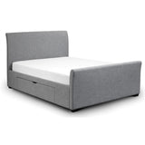 Capri Fabric Bed with 2 Drawers - Light Grey Linen