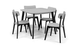 Casa Square Dining Table Grey & 4 Casa Dining Chairs Grey