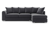 Monaco Plush Velvet Corner Sofa – Luxury Right Hand Chaise