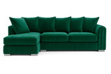 Monaco Plush Velvet Corner Sofa – Luxury Left Hand Chaise