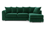 Monaco Plush Velvet Corner Sofa – Luxury Right Hand Chaise