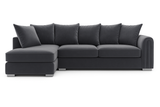 Monaco Plush Velvet Corner Sofa – Luxury Left Hand Chaise