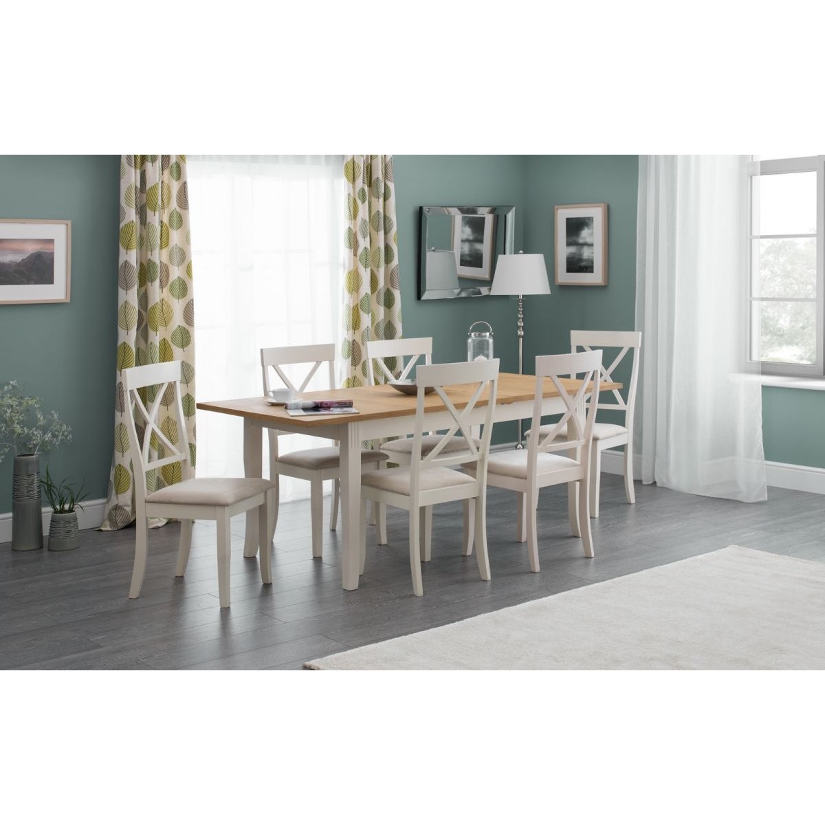 Davenport Extending Dining Table - Oak/White