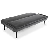 Gaudi Curled Base Sofabed - Grey Velvet