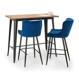 Grafton Bar Table & 2 Luxe Blue Bar Stools