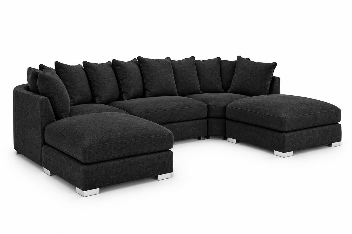 Greyson U Shape Linen Fabric Sofa