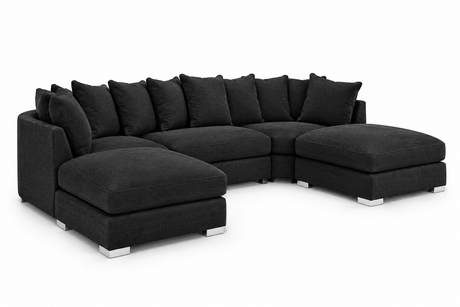 Greyson U Shape Linen Fabric Sofa