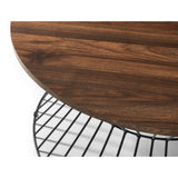 Jersey Round Wire Coffee Table - Walnut