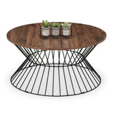 Jersey Round Wire Coffee Table - Walnut
