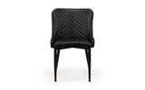 Luxe Faux Leather Dining Chair - Black