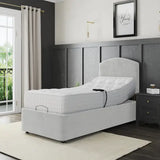 Zurich Electric Adjustable Bed Frame – Fabric Divan Base & Plain Headboard | SILVER