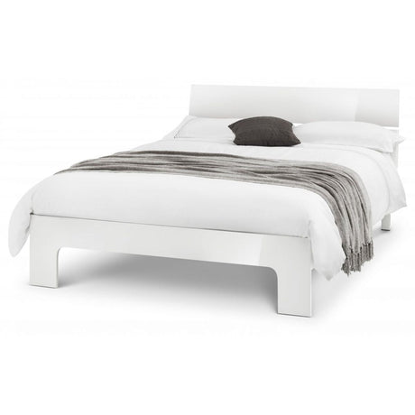 Manhattan High Gloss Bed - White