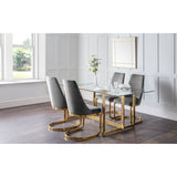 Minori Dining Table & 4 Vittoria Grey Dining Chairs