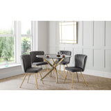 Montero Round Table & 4 Cannes Grey Dining Chairs