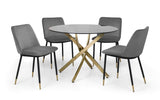 Montero Round Table & 4 Delaunay Grey Chairs