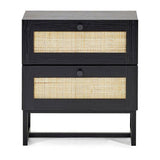 Padstow 2 Drawer Bedside - Black