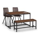 Tribeca Walnut Dining Table, Bench & 2 Monroe Chairs