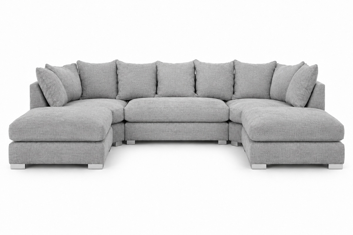 Greyson U Shape Linen Fabric Sofa