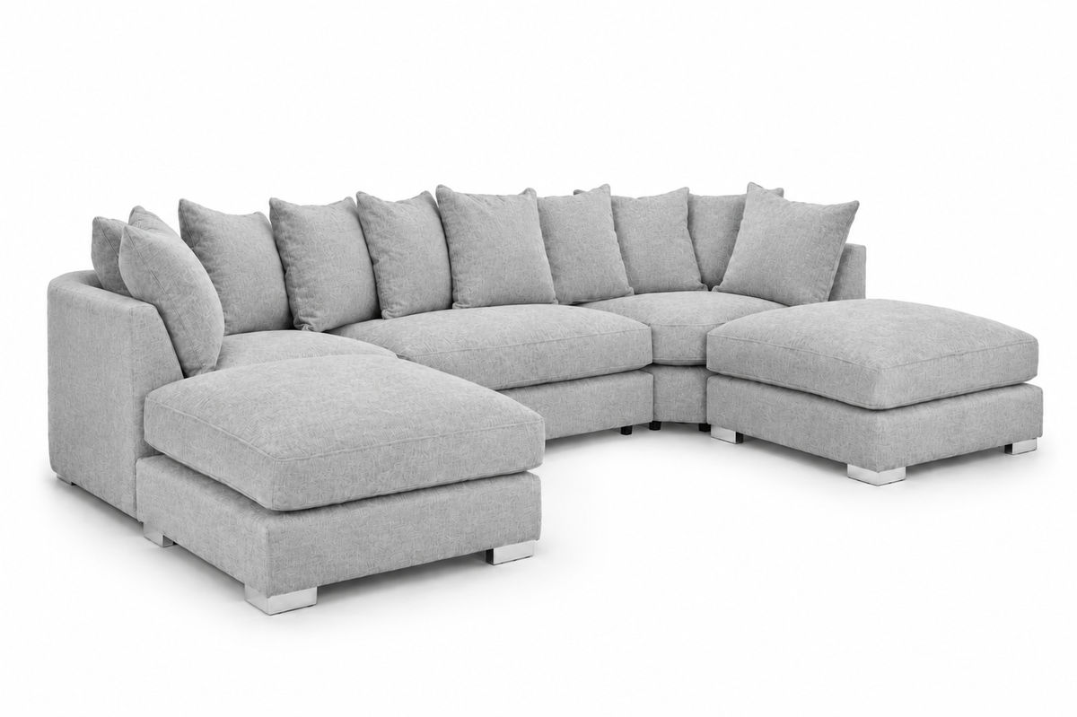 Greyson U Shape Linen Fabric Sofa