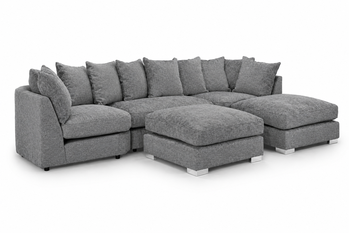 Greyson U Shape Linen Fabric Sofa
