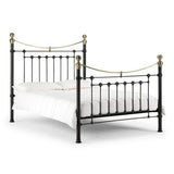 Victoria Bed - Satin Black & Brass