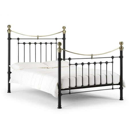 Victoria Bed - Satin Black & Brass