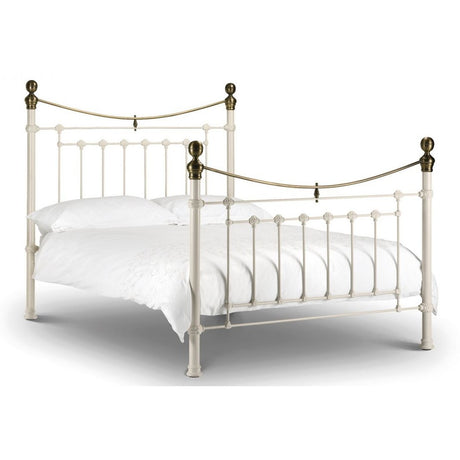 Victoria Bed - Stone White & Brass