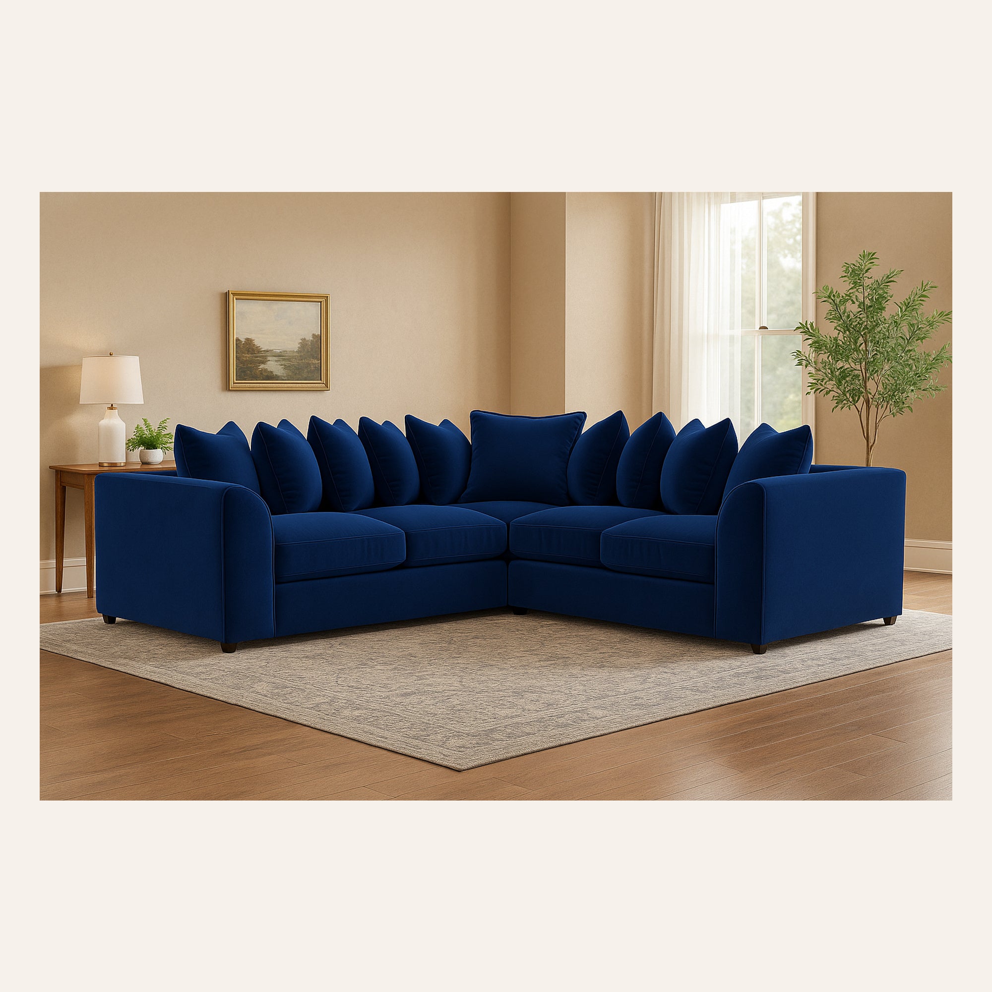 Mayfair Corner Sofa with Scatterback Pillows – Premium Comfort